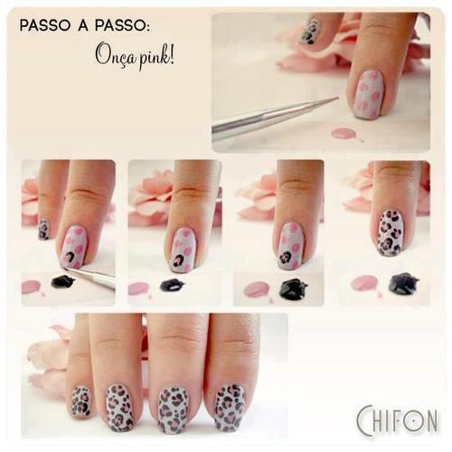 decoraciones de uñas animal print rosa