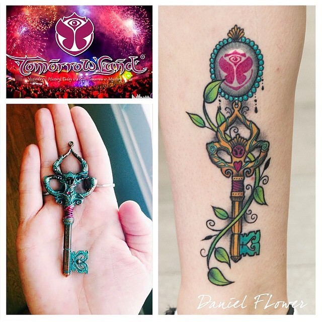Tomorrowland key done by Daniel Flower. #Tomorrowland #dublin #tattoo 