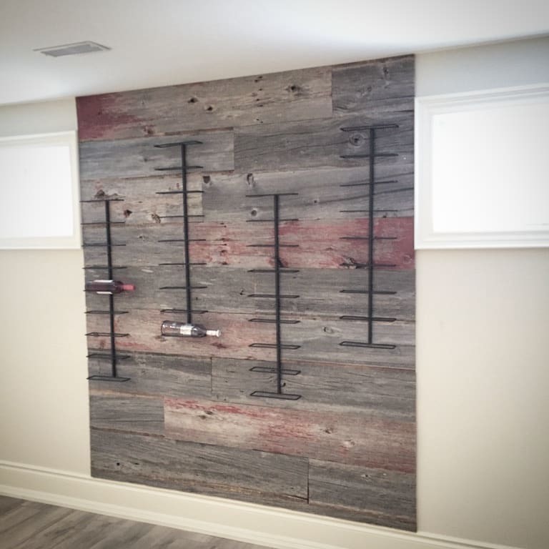 <p>Another cool feature wall done at one of our clients properties. This one uses a combination of our classic grey reclaimed barn board along with some faded red boards to add some colour to the wall. The wine racking is a great way for storage and display of bottles.</p>
<p>Contact your closest Barnboardstore location to pick up some accent wall material for your place - we have shops in Toronto, Hamilton and Durham Region. (at Toronto, Ontario)<br/>
<a href="https://www.instagram.com/barnboardstore/p/Bt3Vlr-hh6B/?utm_source=ig_tumblr_share&igshid=19a4rnu42nt14">https://www.instagram.com/barnboardstore/p/Bt3Vlr-hh6B/?utm_source=ig_tumblr_share&igshid=19a4rnu42nt14</a></p>
