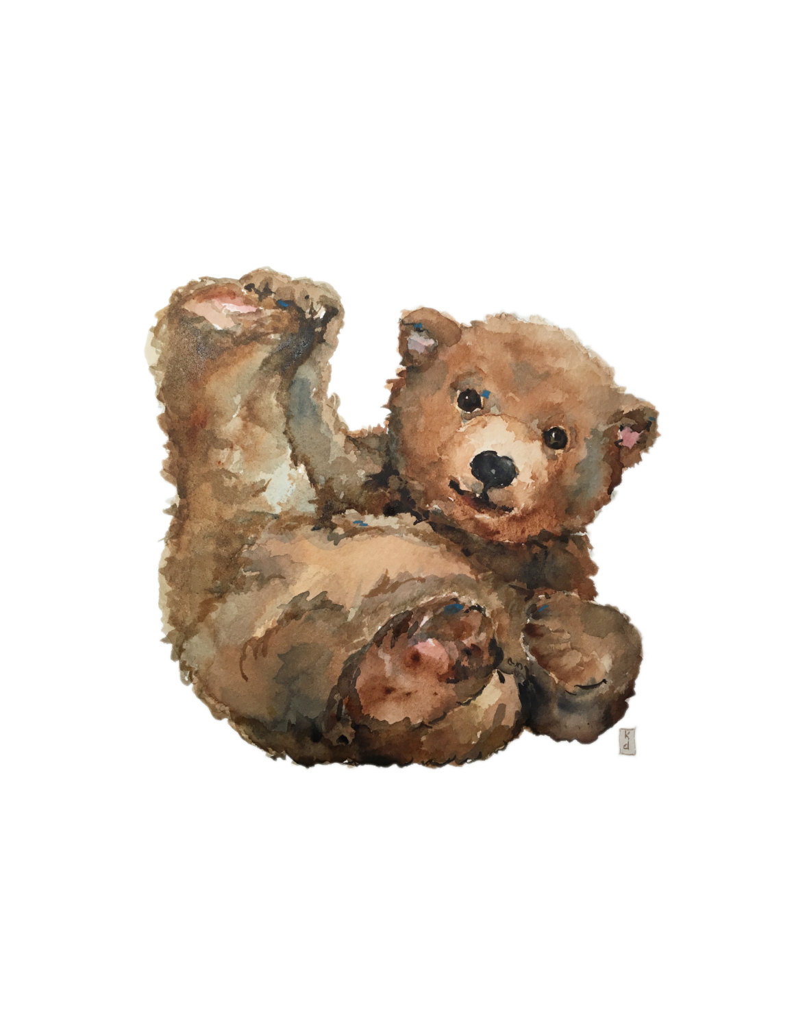 when i call — Baby Bear Watercolor print, Woodland Animals,...