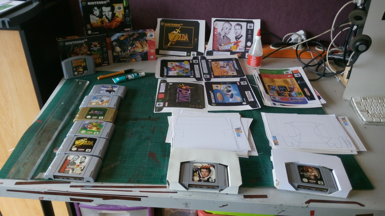 Finding myself doing paper-craft again :-)<br /><br /><br /><br /><br />
Making my own N64 Box´s.