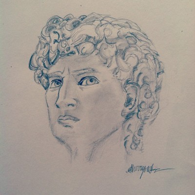 My drawing of Michelangelo’s ‘David’ 🙈✨ #art #drawing #doodle #sketch #sketchbook #graphite #pencil #pencildrawing #michelangelo #david #statue #instagood #love