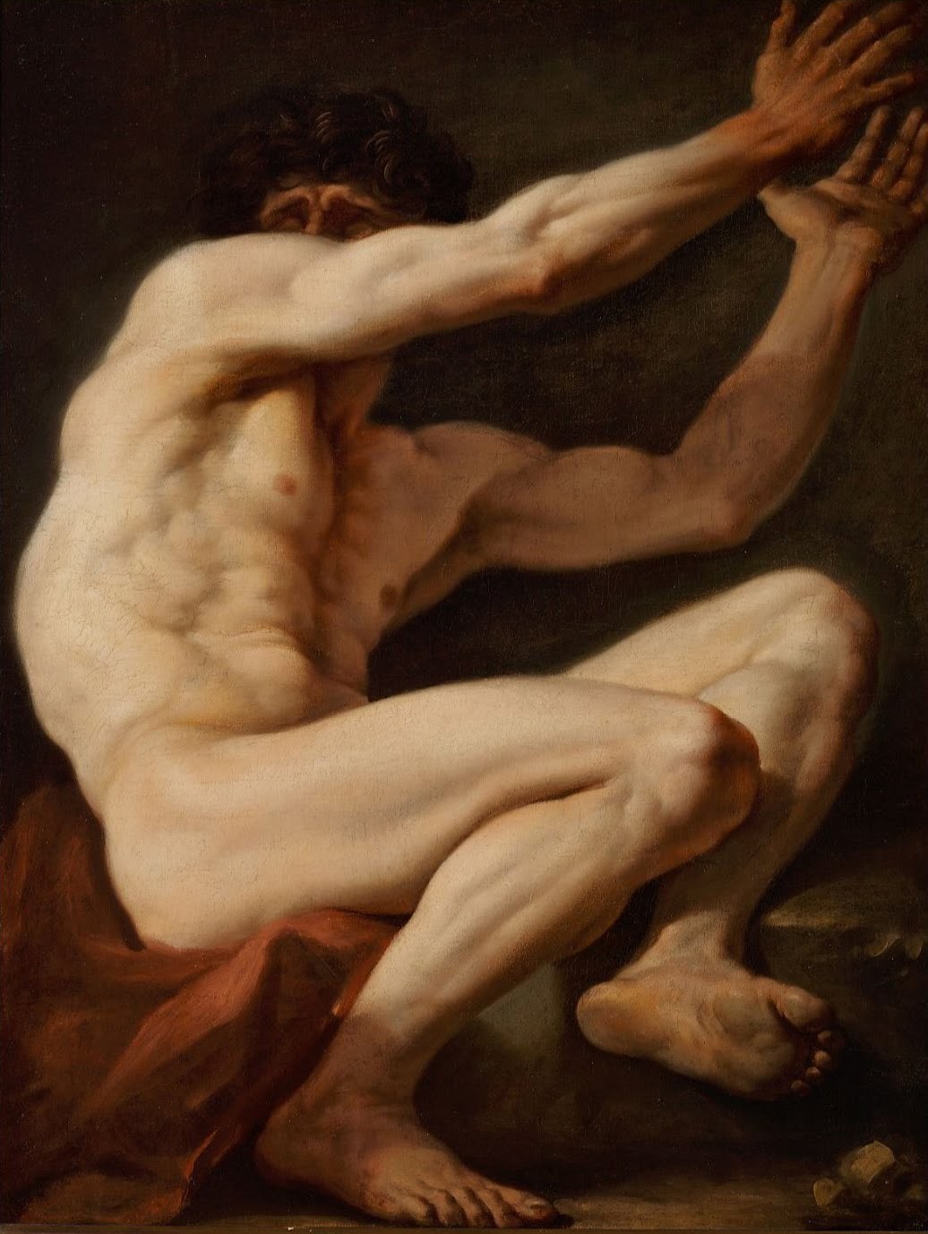 naked angel sitting on a cliff pussy covered in hair