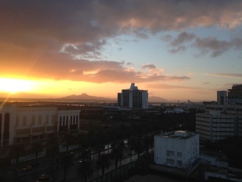 <p>Dawn in Tunis from the banking district, across Lake Tunis. Always each day seeded with hope and opportunity.</p>