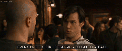 Image result for all pretty girls go to a ball yes man gif