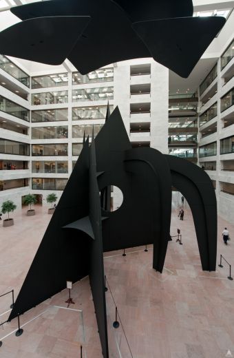 <p>
Alexander Calder’s “Mountains and Clouds” is the
most monumental and modern sculpture on the United States Capitol campus. In
2016, the clouds were removed after a structural safety analysis.
<br/></p>