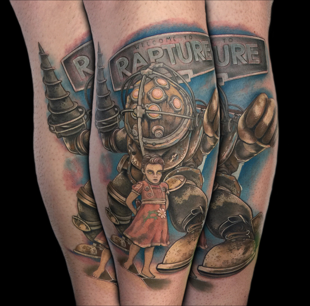 fyeahtattoos com bioshock video game tattoo of big daddy fyeahtattoos com bioshock video game tattoo of big daddy