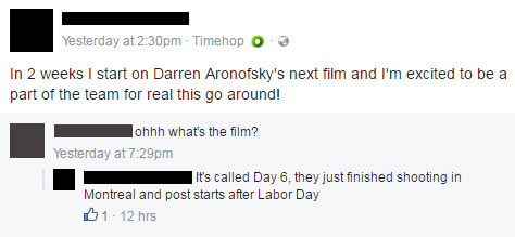findingyellowumbrella:
“ Update on Day 6. Post-production starts after Labor Day.
”
Apparently they wrapped on the 23rd.