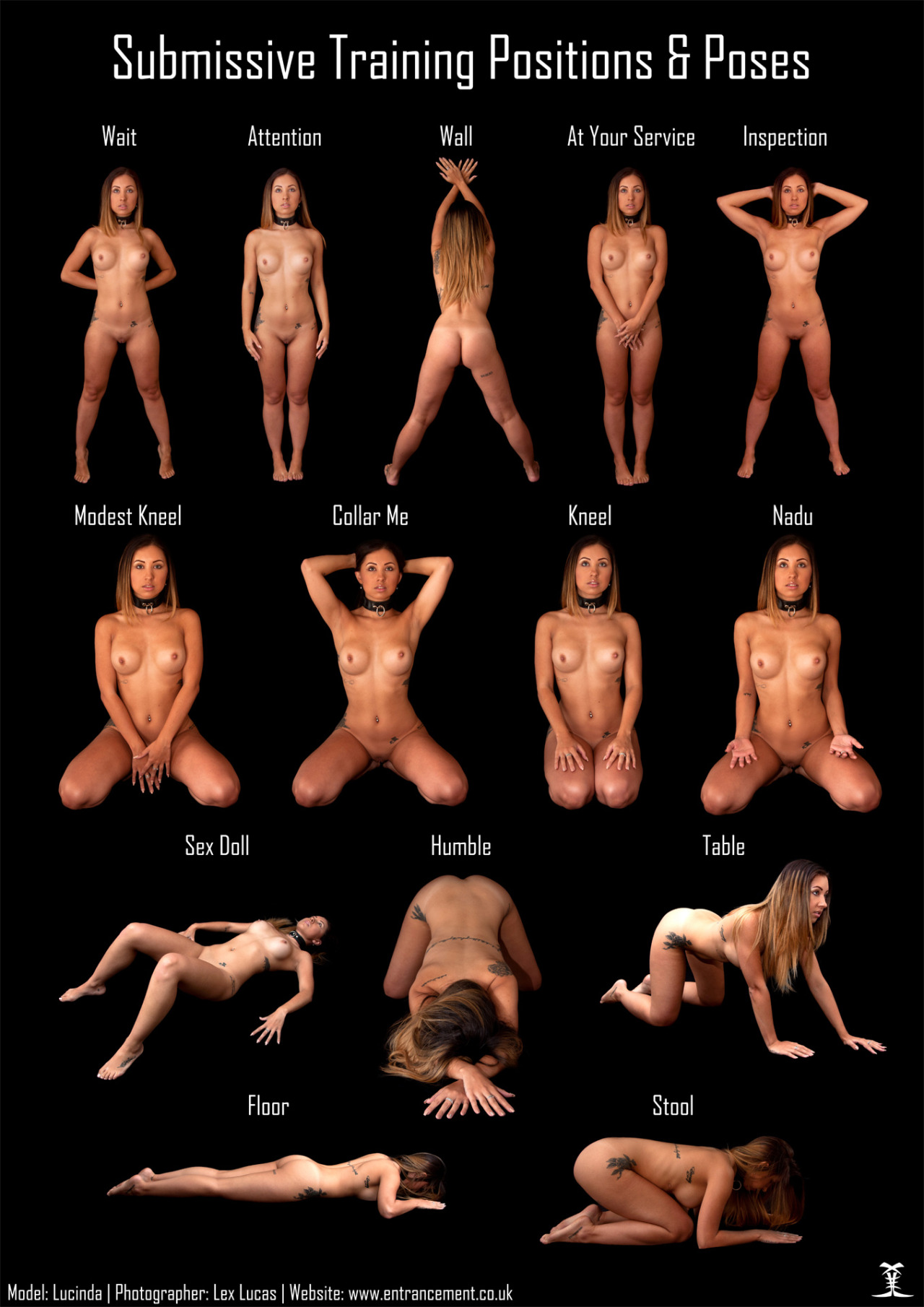Submissive Pose Chart: Lucinda/r/bdsm.