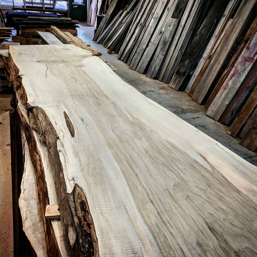 <p>Need a giant slab of live edge maple for a bar top or table? We just got in 3 super chunky maple pieces on that look great - they are 32 -36 inches wide and over 10 ft long. 2.5 to 3 inches in thickness. They are kiln dried and flattened.</p>
<p>Come in and grab one or have us make something for you. Hurry before they are gone - DM us for pricing at sales@barnboardstore.com</p>
<p> (at Barnboardstore.com)<br/>
<a href="https://www.instagram.com/p/BqQOjleBz8k/?utm_source=ig_tumblr_share&igshid=zvm1krrjv9j9">https://www.instagram.com/p/BqQOjleBz8k/?utm_source=ig_tumblr_share&igshid=zvm1krrjv9j9</a></p>
