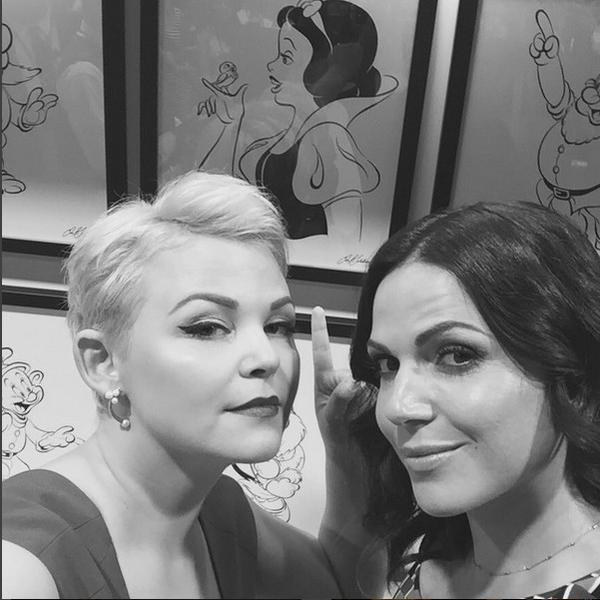 Lana Parrilla and GInnifer Goodwin at D23 expo for... Youth is