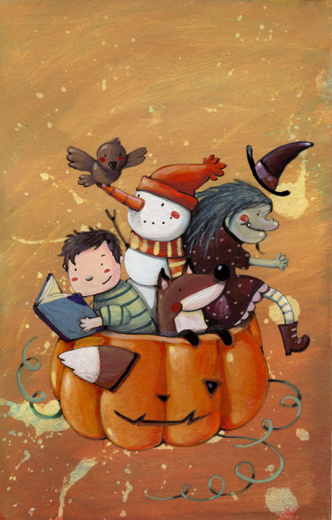 Todos leen en Halloween (ilustración de Marta Álvarez Miguéns)
