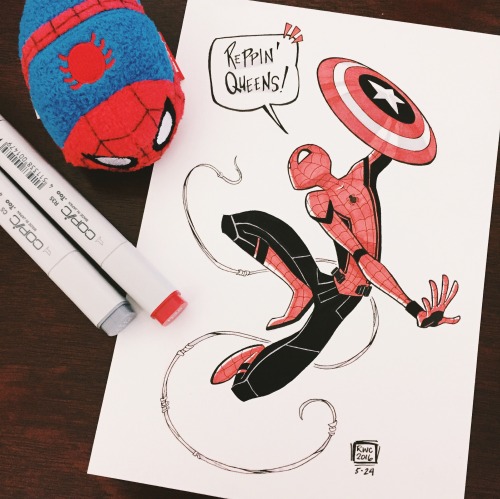 Fanart Spiderman peter parker Marvel mcu tom holland captain america civil war cacw chanarts rwc2016 i loved how quippy he was and he wasn't a super angst fest like garfield a new era of spiderman is coming <3 if only we could get an mcu miles then life would be complete