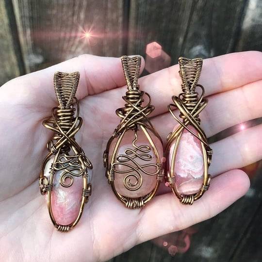 <p>Love these colors 💓💗💓💜💓💗💓💜<br/>
repost via unalome_crystalcreations 💕 Rhodochrosite (on the left and the right. $33USD each - BOTH SOLD) #Rhodochrosite is a self-confidence booster owing to bringing a sense of realistic balance to life. It is also used to help cope with problems in life in a graceful, balanced manner without avoidance or denial. Rhodochrosite balances and enhances love on all levels. It allows fuller love to enter one’s life, and balances the mental and emotional processes. It is also said to be a stone of freedom because of this by helping to balance inner conflicts. This can bring a deep sense of happiness and relief from ongoing stress. 💕 And Strawberry Quartz (middle creation- $30USD SOLD) carries all the energies of Clear Quartz, with the additional vibrations of universal love and understanding. Carrying a piece of Strawberry Quartz can be very soothing and calming for you, especially when you work in a fast-paced environment. This crystal has the ability to amplify your intentions of love, appreciation, and generosity. It can also radiate these energies outward and influence your environment and the people around you. 💕<br/>
.<br/>
#strawberryquartz #quartz #quartzpendant #quartzwirewrappedpendant #wirewrapped #wirewrappedpendant #giftsforher #giftsforhim #giftsforgrandma #love #vibrations #crystalhealing #healingstones #healingcrystals #influence #pendantjewelry #handmadejewelry #handmadenecklace #conflict #pink (at Wrightsville Beach, North Carolina)<br/>
<a href="https://www.instagram.com/p/Bqf2uvbFsjD/?utm_source=ig_tumblr_share&igshid=tmql56fiinkr" target="_blank">https://www.instagram.com/p/Bqf2uvbFsjD/?utm_source=ig_tumblr_share&igshid=tmql56fiinkr</a></p>