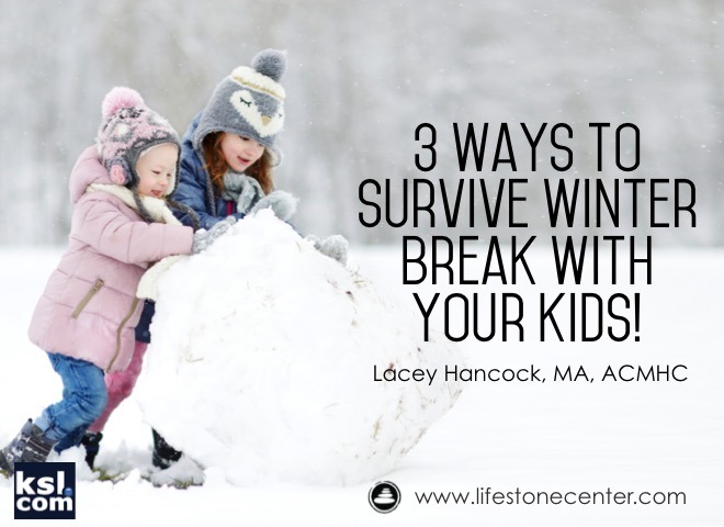 <p><a href="http://www.ksl.com/?sid=37573694&nid=1009&title=3-ways-to-survive-winter-break-with-your-kids&s_cid=queue-9"><b>3 Ways to Survive Winter Break with Your Kids </b></a> | KSL.com</p><p>By <a href="http://www.lifestonecenter.com/lacey-hancock.php">Lacey Hancock, MA, ACMHC</a></p><p>Amidst all the magic and excitement Christmas brings, you may find
yourself wondering how you are going to survive two whole weeks of a
messy house, busy kitchen and nonstop chaos. Here are three tools to
help parents manage free time with their kids during the holidays. <a href="http://www.ksl.com/?sid=37573694&nid=1009&title=3-ways-to-survive-winter-break-with-your-kids&s_cid=queue-9">Read more…</a></p>