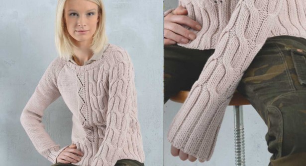 Modele tricot gratuit emmanchure raglan manche avec torsade pour femme