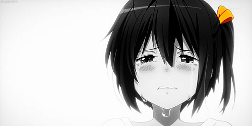 Anime girl crying face