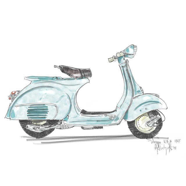 quotes drawings tumblr Vespa  Drawing  Hippest  The galleryhip.com  Vintage