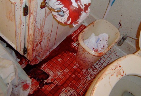 Bloody bathroom.