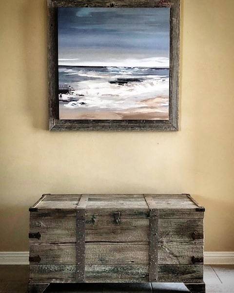 <p>Regular customer Gary F. put his talents to use along with our materials to make this nice picture frame and barn board chest. For the chest he even found a way to age the metal so it looked old and rusty.</p>
<p>We love seeing the completed projects of our customers. (at Barnboardstore Durham)</p>