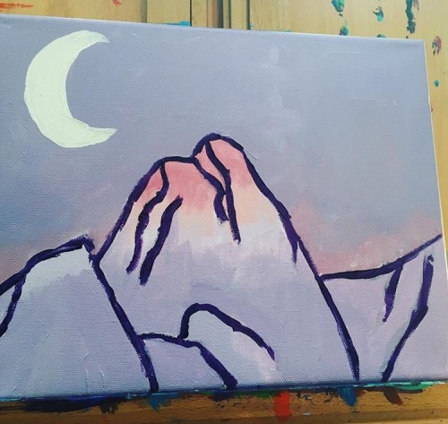 Moon and Mountain. Acrylic on canvas. Libby Harden.
