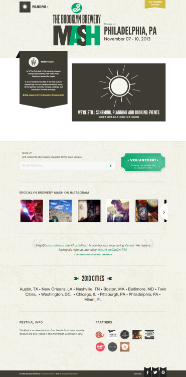 The Brooklyn Brewery Mash - Collaborating with friends old and new, The Brewery has bundled up some of our favorite events into The Brooklyn Brewery Mash as a benefit for Slow Food USA. Kicking off at SxSW Interactive in Austin, The Mash will drop in...