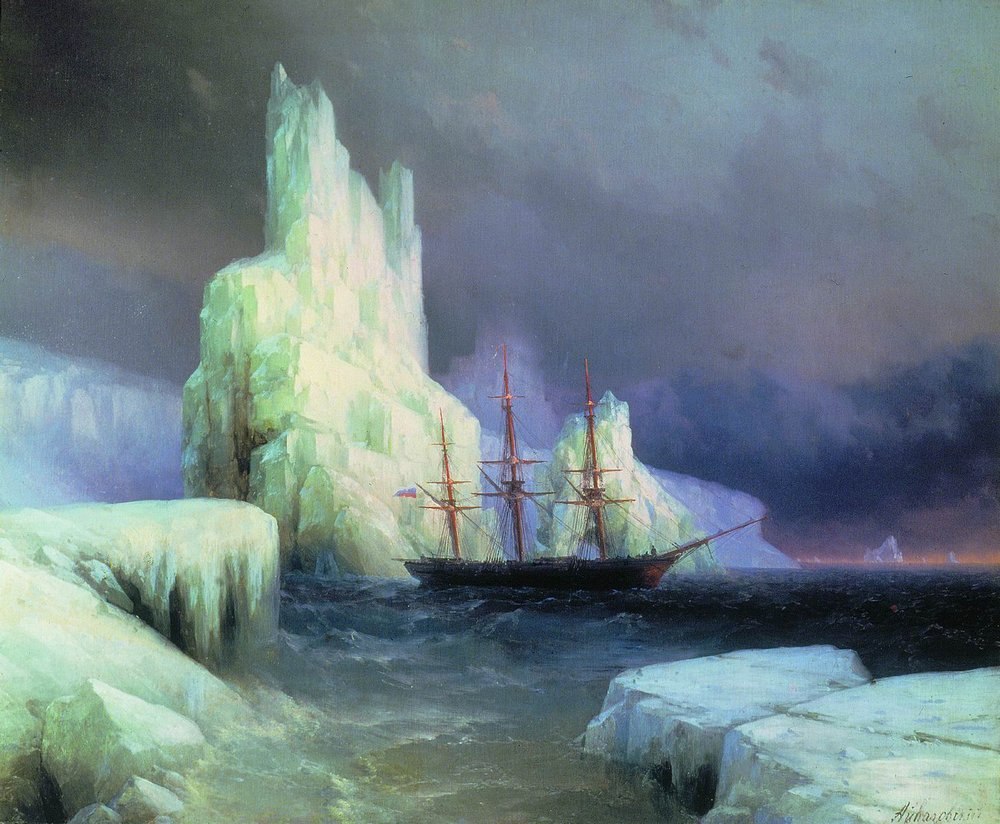 russian-style:
“Ivan Aivazovsky - Ice mountains in Antarctica, 1870.
”