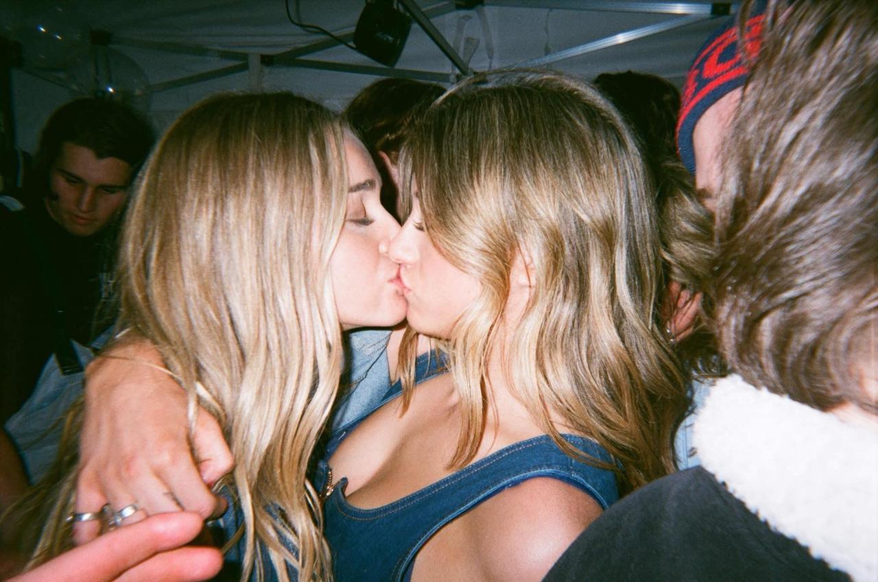 College lesbians kiss fuck