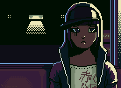 Pixelated anime girl