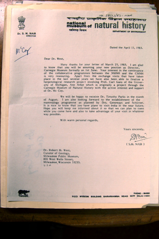 Letter to Dr. West