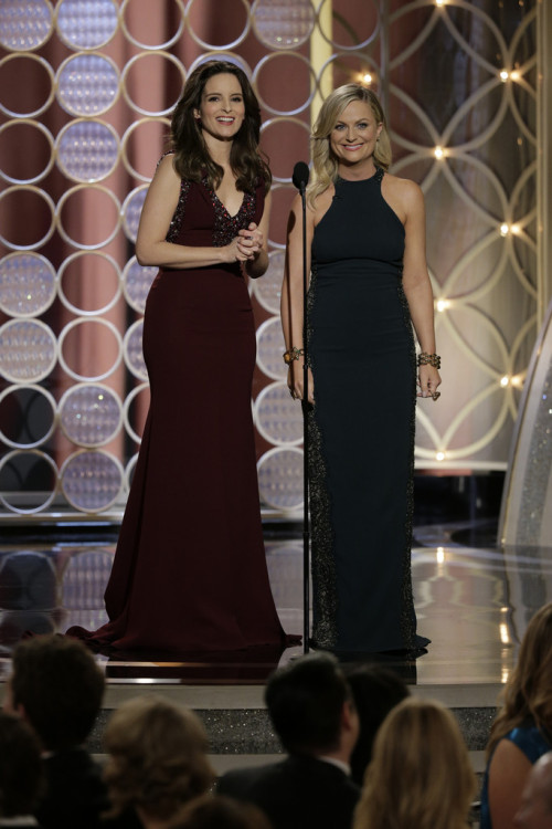 Amy Poehler and Tina Fey at 71st Annual Golden Globe Awards