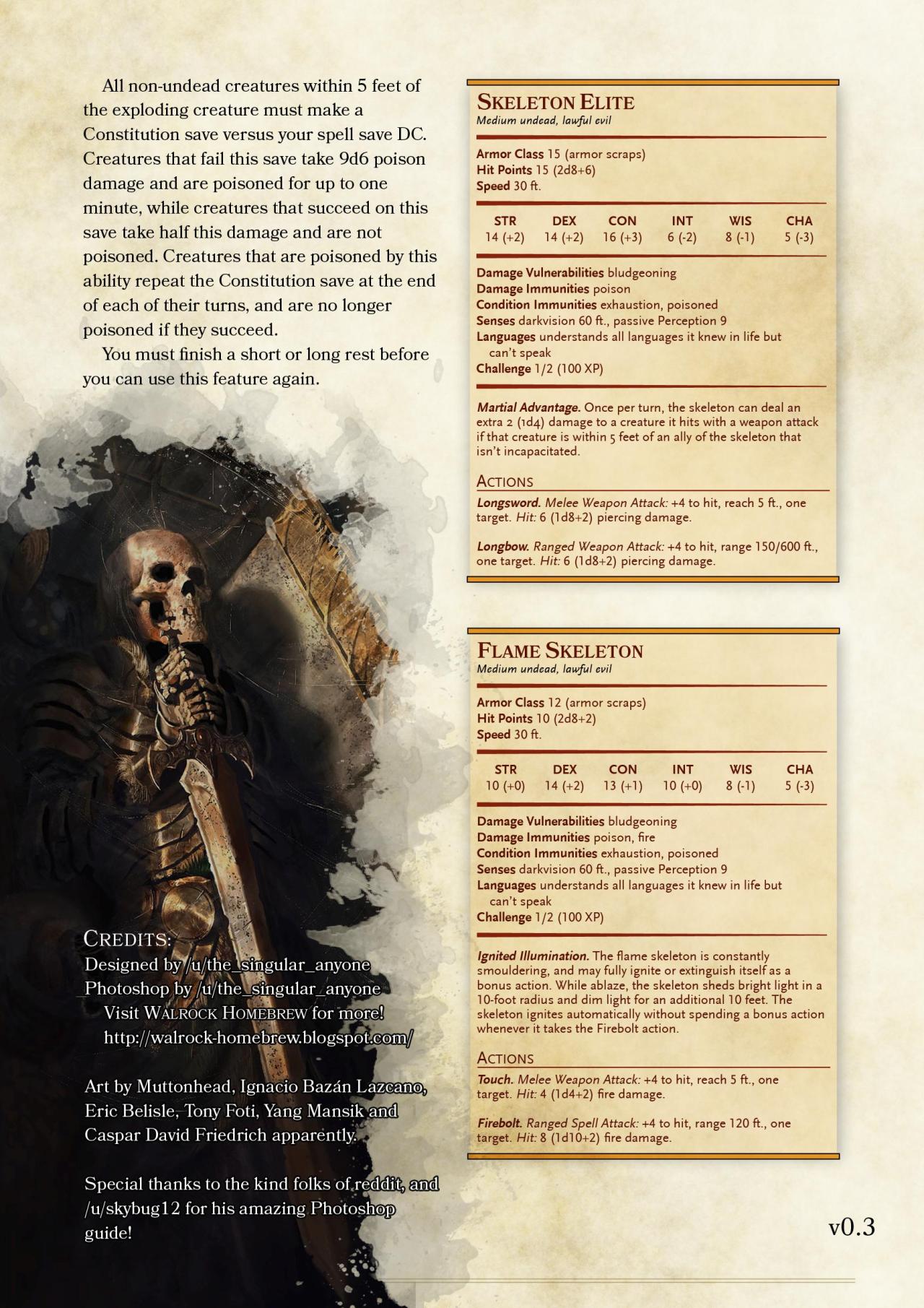 Homebrew material for 5e edition Dungeons and Dragons made by the