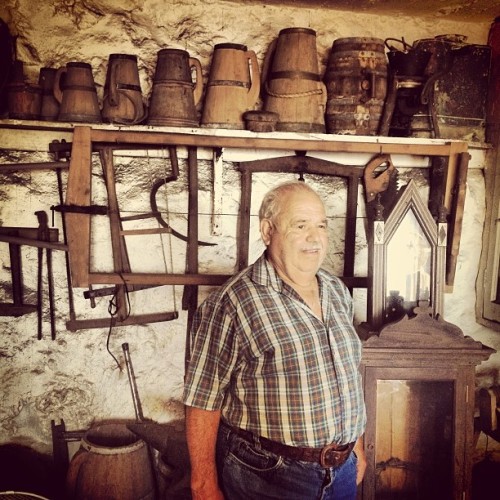 <p>My cousin Alberto in what he calls his “museum” #theazores #motherdaughterroadtrip (at Marina Lajes do Pico)</p>