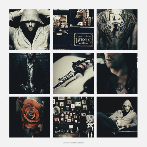 octomoosey:“ ↳ character aesthetic - sam winchester au; [ tattoo artist ]”