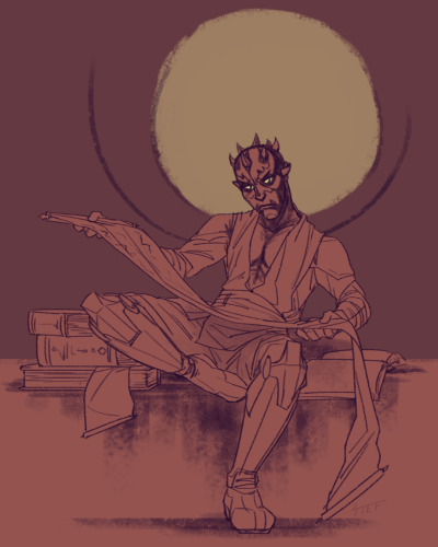 whatwouldcaptainamericado:“First sketch commission for jasjuliet! Darth Maul chillin’. Still open!”