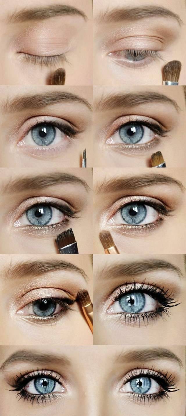 comment se maquiller yeux bleu
