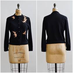 n e w / 1950s Rose Garden Cardigan / up to 36" bust / www.adoredvintage.com