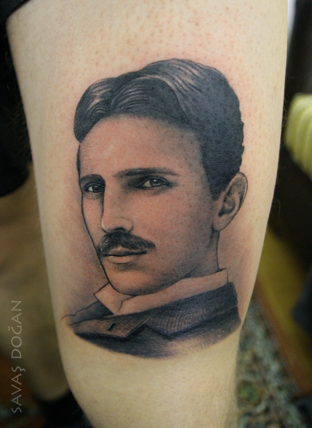 By <b>Savaş Doğan</b> - Matkap Tattoo Kadikoy-Istanbul Nikola Tesla - tumblr_mifr73IVaA1qzabkfo1_1280