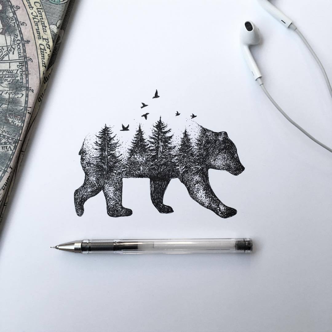 diary themes tumblr BASHA Wild #ink #tattoo Bear ALFRED â€” #drawing
