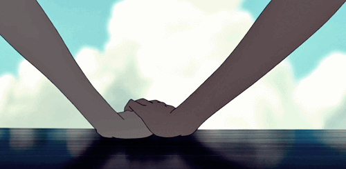 Anime girl holding out hand