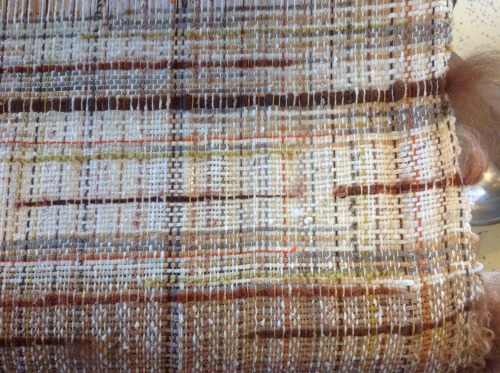 <p>Saori weaving with alpaca fibre</p>