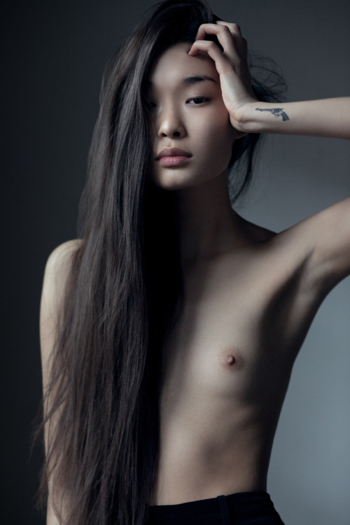 Asian topless model photoshoot