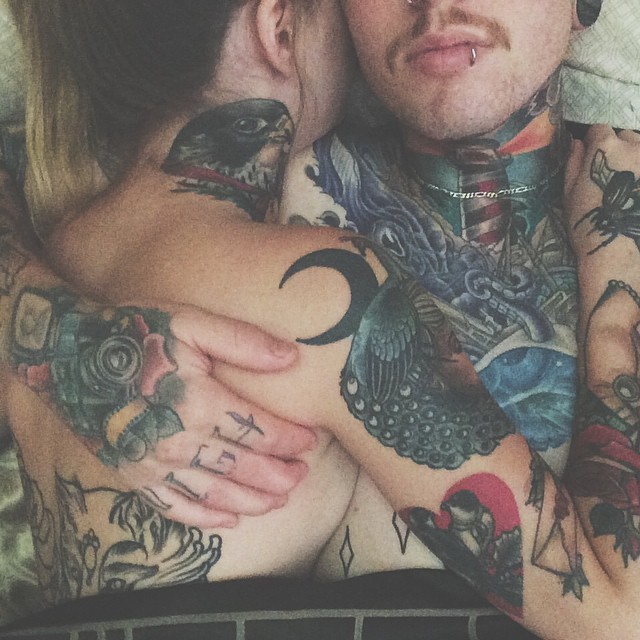 Ebony tattooed couple