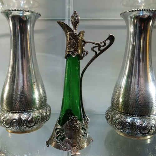 <p>Iconic art-nouveau WMF claret jug and oceanic metal vases #antique #artnouveau #wmf <br/>
.<br/>
.<br/>
#detailed #artnouveaustyle<br/>
#artnouveaudotclub #artnouveaulovers #jugendstil #collectibles #stunningantiques #artsandcrafts #artsncraftsmovement #silverplated #antiquewmf #interiordesigner #vintageglass #vintagesilver #mintcondition #jugendstilwmf <br/>
<a href="https://www.instagram.com/p/BtgdmfznbsD/?utm_source=ig_tumblr_share&igshid=3t0bkqk46nyk">https://www.instagram.com/p/BtgdmfznbsD/?utm_source=ig_tumblr_share&igshid=3t0bkqk46nyk</a></p>
