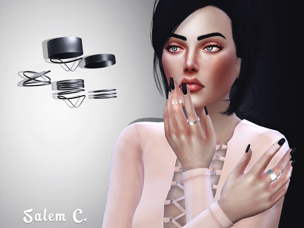 Jewelry for the fingers #2 (TS4)•  Rings set #2 - 15 swatches - DOWNLOAD•  Nails #2 - 15 swatches - DOWNLOADAll meshes by me.• Hair - Stealthic• Top - Toksik• Pose - Dearkim