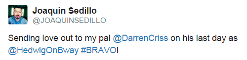 darrenishedwig - Fan Comments and Reviews, and Comments from others, who saw Darren in Hedwig and the Angry Inch on Broadway - Page 3 Tumblr_nrquguwCvE1r4gxc3o1_500