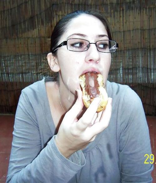 !!! Beautiful cum eating food INNOCENT