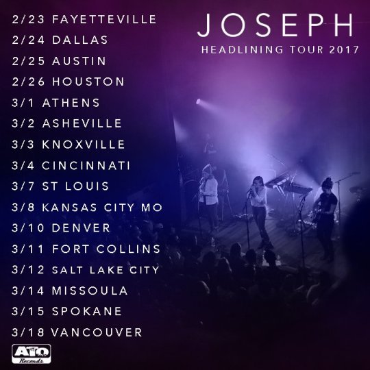 Joseph Release Live EP And Announce New Tour Dates / Ones To Watch