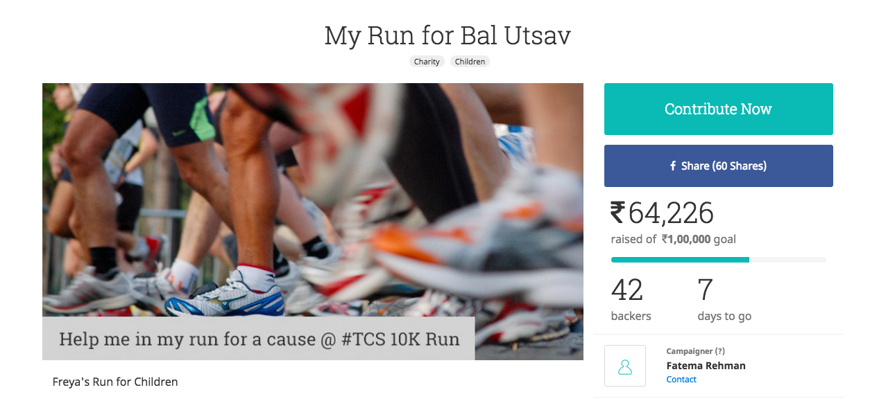 My Bal Utsav Campaign for TCS World 10K