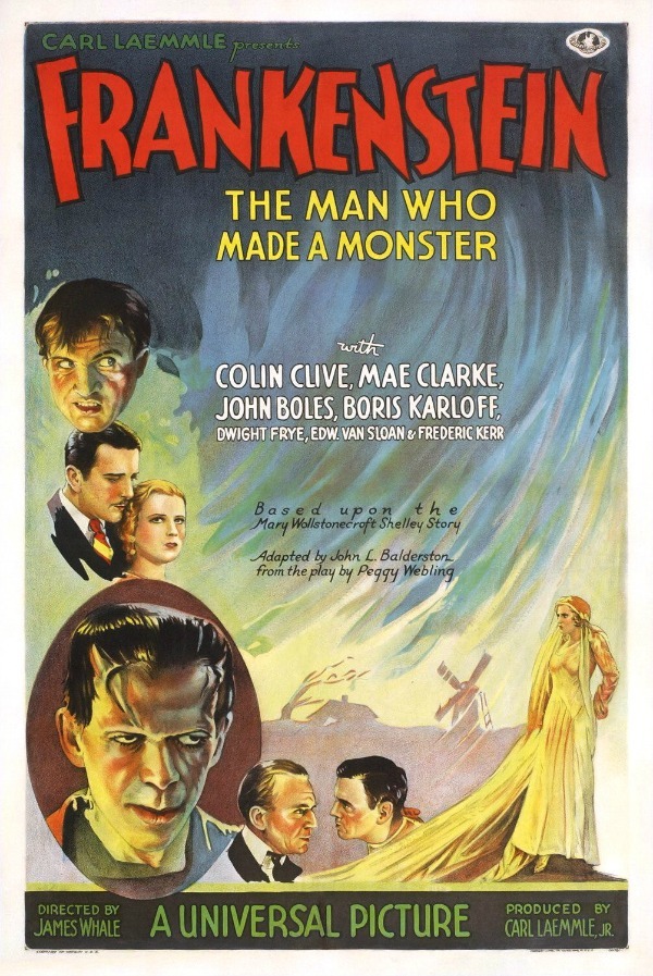 <p><a href="http://freevintagephotos.net/1930s-Movie-Posters.php">1930s Movie Posters</a> - <b>Frankenstein</b> - The Man Who Made A Monster (1931)</p>
